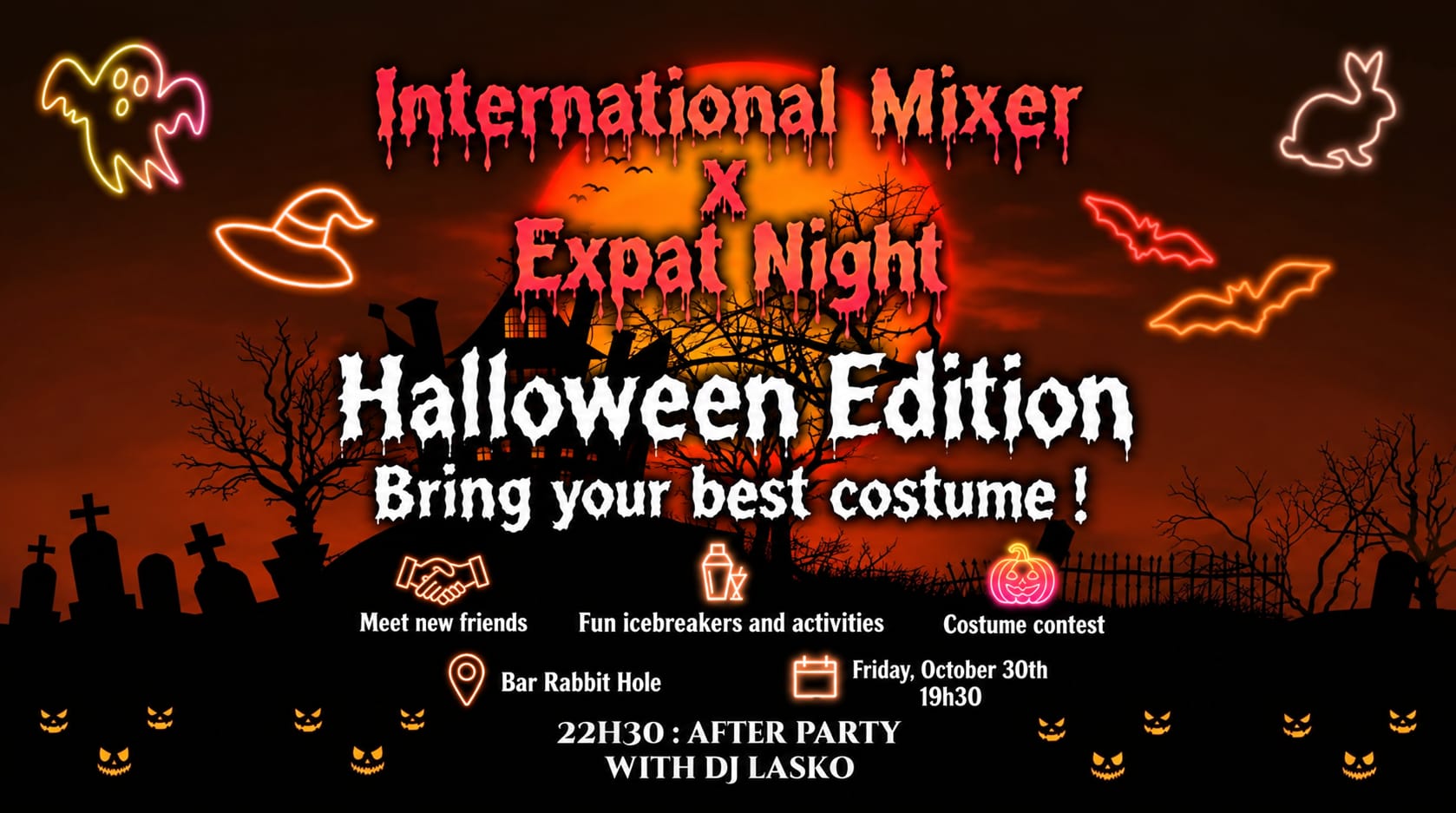 International Mixer x Expat Night — Halloween Edition at Bar Rabbit Hole